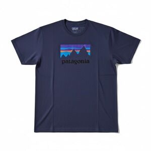 Patagonia P-6 Logo Responsibili-Tee T-Shirt Graphic Navy Blue Medium